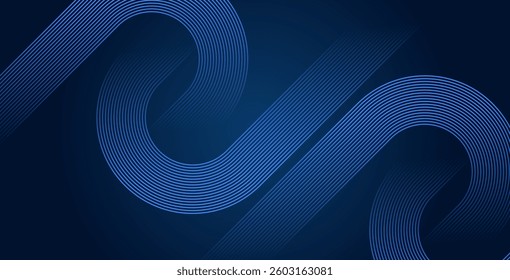 Dark blue abstract background with glowing geometric lines and shiny blue diagonals. Perfect for futuristic technology designs.