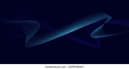 Dark blue abstract background with glowing wave lines. futuristic background Modern concept technology. Vector illustration eps10
