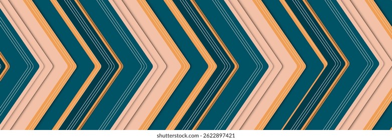 Fondo abstracto azul oscuro con líneas de flecha brillantes. Diseño moderno de líneas geométricas azules brillantes. eps10