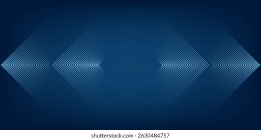 Dark Blue Abstract Background with Glowing Arrow Lines for Technology, Featuring a Futuristic Concept with Modern Shiny Blue Geometric Lines Design, Ideal for Banners, Covers, Posters, and Web Headers