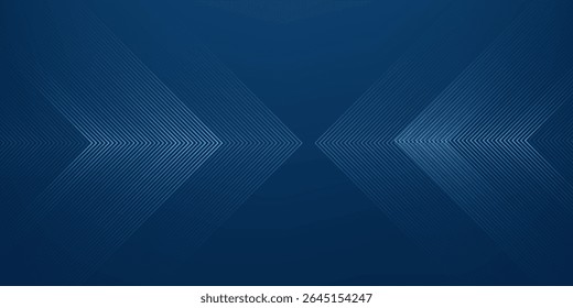 Dark Blue Abstract Background with Glowing Arrow Lines for Technology, Featuring a Futuristic Concept with Modern Shiny Blue Geometric Lines Design, Ideal for Banners, Covers, Posters, and Web Headers