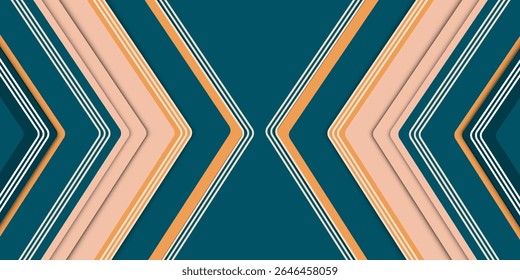 Fondo abstracto azul oscuro con líneas de flecha brillantes. Diseño moderno de líneas geométricas azules brillantes. eps10