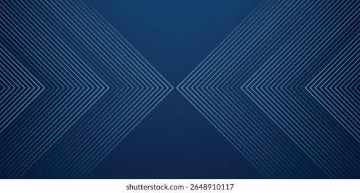 Dark Blue Abstract Background with Glowing Arrow Lines for Technology, Featuring a Futuristic Concept with Modern Shiny Blue Geometric Lines Design, Ideal for Banners, Covers, Posters, and Web Headers