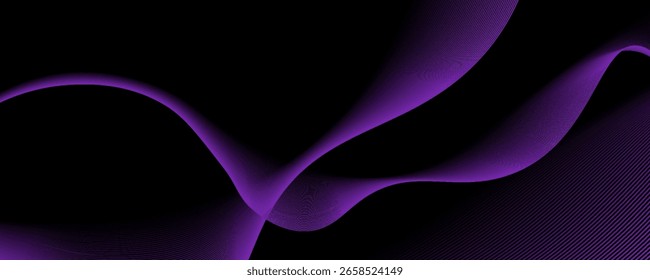 Dark blue abstract background with glowing wave lines. futuristic background Modern concept technology. Vector illustration
