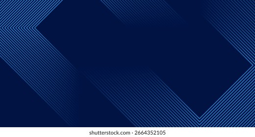 Dark blue abstract background with glowing futuristic lines, featuring a modern geometric design. Perfect for banners, covers, posters, and web headers.