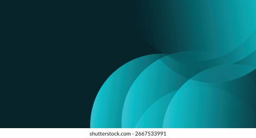 Dark blue abstract background with glowing curve. Shiny blue gradient geometric element. Dynamic curved lines graphic.
