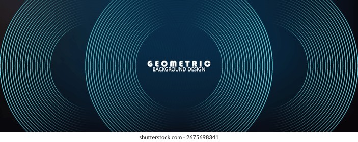 Fondo abstracto azul oscuro con líneas de círculo brillantes. Diseño geométrico del arte de la línea de la raya. Moderno patrón de líneas redondeadas diagonales azules brillantes. diseño moderno de moda, diseño creativo.