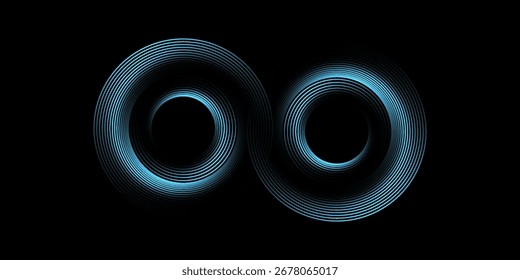Fondo abstracto azul oscuro con líneas geométricas brillantes. Azul brillante moderno
