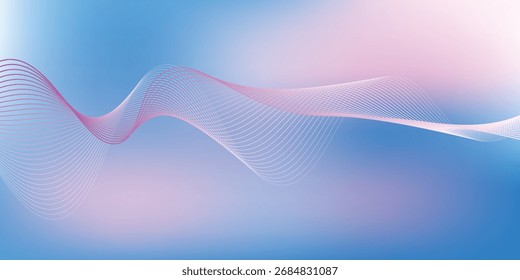 Fondo abstracto azul oscuro con ondas brillantes. Elemento de diseño de líneas móviles brillantes. Concepto de tecnología futurista. Ilustración vectorial