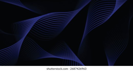 Fondo Abstractas azul oscuro con líneas de flecha brillantes para la Tecnología, con un concepto futurista con diseño moderno de líneas geométricas azules brillantes, ideal para Anuncios, cubiertas, carteles y cabeceras de Web