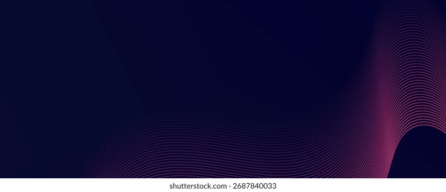 Dark blue abstract background with glowing red wave lines. futuristic background Modern concept technology. Modern Creative trendy design