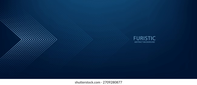 Fondo Abstractas azul oscuro con líneas de flecha brillantes para la Tecnología, con un concepto futurista con diseño moderno de líneas geométricas azules brillantes, EPS10
