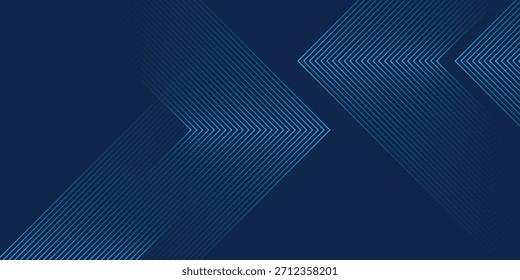 Dark Blue Abstract Background with Glowing Arrow Lines for Technology, Featuring a Futuristic Concept with Modern Shiny Blue Geometric Lines 