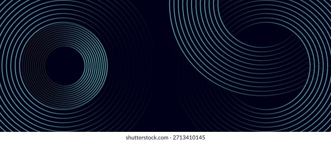 Fondo abstracto azul oscuro con líneas de círculo brillantes. Diseño geométrico del arte de la línea de la raya.


