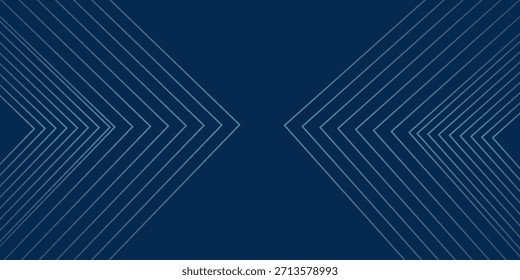 Fondo Abstractas azul oscuro con líneas de flecha brillantes para la Tecnología, con un concepto futurista con diseño moderno de líneas geométricas azules brillantes, ideal para Anuncios, cubiertas, carteles y cabeceras de Web