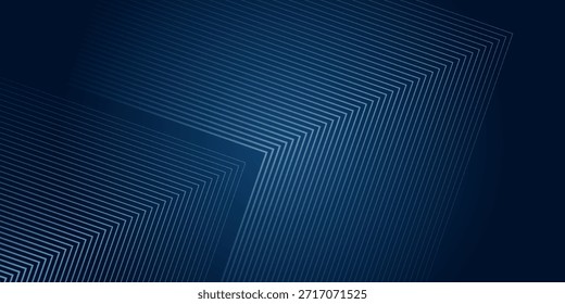 Fondo Abstractas azul oscuro con líneas de flecha brillantes para la Tecnología, con un concepto futurista con diseño moderno de líneas geométricas azules brillantes, ideal para Anuncios, cubiertas, carteles y cabeceras de Web