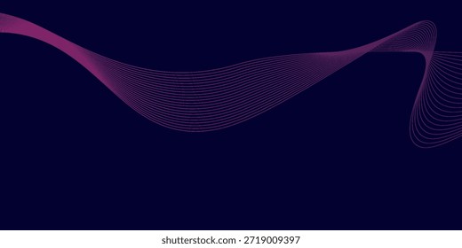 Fondo abstracto azul oscuro con líneas de onda rojas brillantes. fondo futurista Tecnología de concepto moderno. Ilustración vectorial