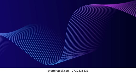 Dark blue abstract background with glowing wave lines. futuristic background Modern concept technology. Vector illustration,eps.10