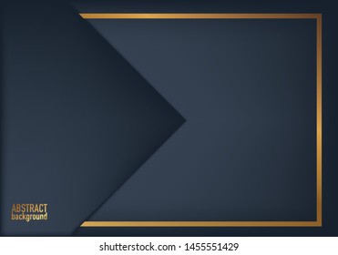 Dark Blue Abstract Background and Gold Line, Vector EPS
