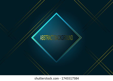 Dark Blue Abstract background with gold lines and glitter vector  for presentation design. Suit for business, corporate, institution, seminar, and talks