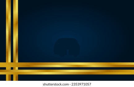 Dunkelblauer abstrakter Hintergrund mit goldener Linie. Abstrakte Hintergrund-Vektorgrafik Blau und Gold für Desktop, Banner, Kartennamen, Präsentation usw.