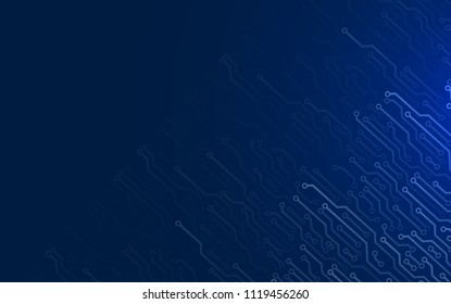 Fondo abstracto azul oscuro. Incluyendo Elementos electrónicos brillantes. Usó una máscara de recorte.