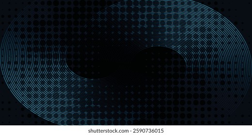 Dark blue abstract background with lines and sprinkling of shining geometric dots. Today's shiny blue

