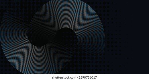 Dark blue abstract background with lines and sprinkling of shining geometric dots. Today's shiny blue

