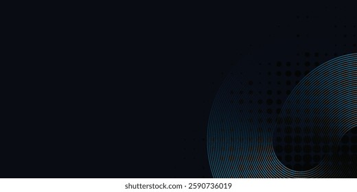 Dark blue abstract background with lines and sprinkling of shining geometric dots. Today's shiny blue

