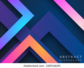 fondo abstracto azul oscuro con formas de corte de papel coloridas modernas