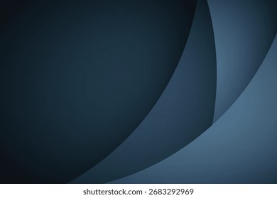 Fondo abstracto azul oscuro con forma de curvas de corte de papel de estilo realista superpuestas