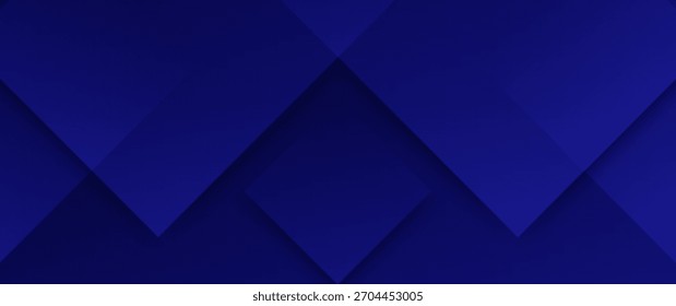Fondo abstracto azul oscuro con cuadrados geométricos superpuestos.
