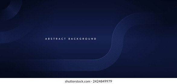 Dark blue abstract background with premium line pattern elements