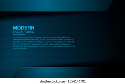 Dark blue abstract background. Realistic blue overlap layer on textured background decoration. Modern backdrop. Can use for web and print. 