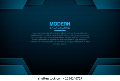Dark blue abstract background. Realistic blue overlap layer on textured background decoration. Modern backdrop. Can use for web and print. 