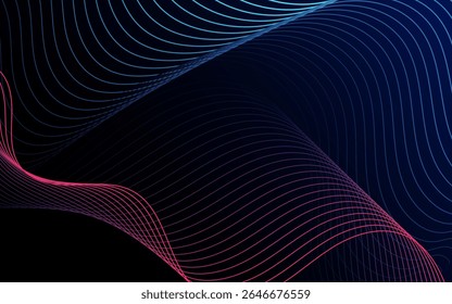 dark blue abstract background with shining waves lines.modern background.Simple desigN