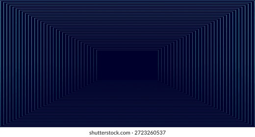 Fondo abstracto azul oscuro con líneas geométricas brillantes. Modelo azul brillante moderno de las líneas cuadradas redondeadas. Elegante Diseño gráfico. Concepto de tecnología futurista