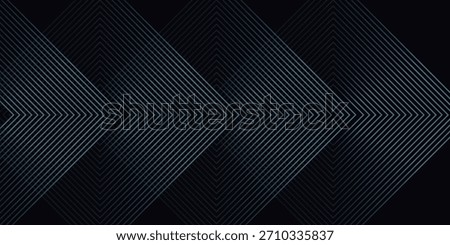 Dark blue abstract background with shining geometric lines. Modern shiny blue rounded square lines pattern. Elegant graphic design. Futuristic technology concept