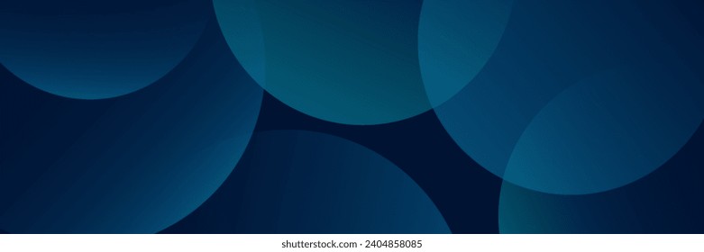 Dark blue abstract background with shiny geometric shapes graphics. Modern blue gradient circle. Dynamic shape. Suitable for covers, posters, brochures, presentations, vectors