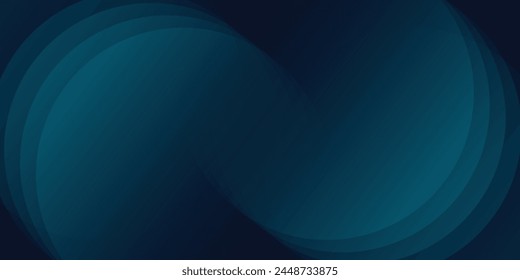 Dunkelblauer abstrakter Hintergrund mit glänzenden geometrischen Formen. Moderne blaue Gradientenkreise. Dynamische Formen. Minimales geometrisches Design. Futuristisches Konzept.