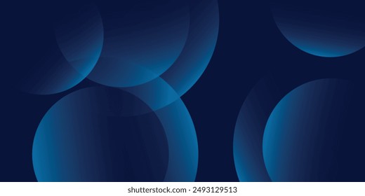 Dark blue abstract background with shiny geometric shapes graphics. Modern blue gradient circle. Suitable for covers, posters, brochures, presentations, vectors