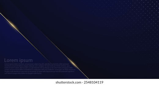 fundo abstrato azul escuro com brilhante luxo diagonal linhas de ouro vetor