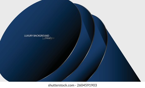 Dark Blue abstract background vector design. Navy blue geometric background with gold line. Luxury background. Suit for banner, backdrop, card, invitation, award, presentation, cover, annual report
