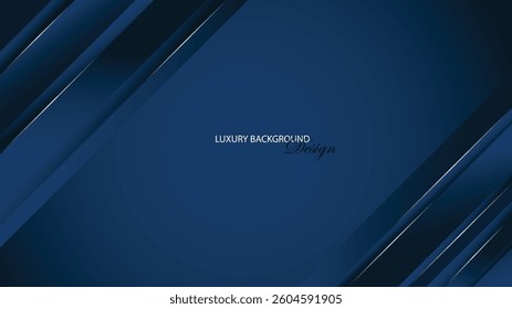 Dark Blue abstract background vector design. Navy blue geometric background with gold line. Luxury background. Suit for banner, backdrop, card, invitation, award, presentation, cover, annual report