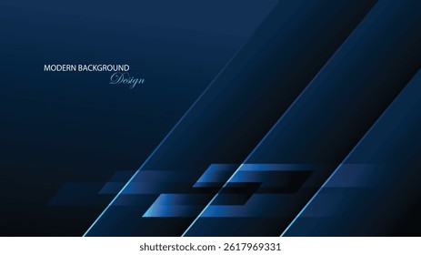 Projeto de vetor de fundo abstrato azul escuro. Fundo azul elegante e de luxo. Fundo moderno com gradação de cor azul. Terno para banner, pano de fundo, , cartão de visita, modelo de apresentação, etc