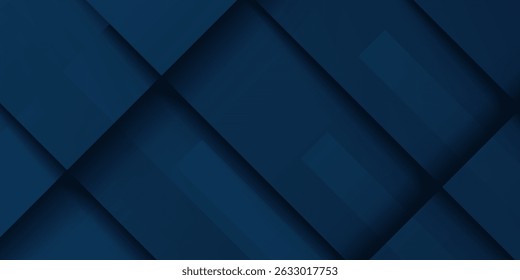 Dark blue abstract background vector design. Navy blue geometric background. Blue 3D geometric background. Modern vector