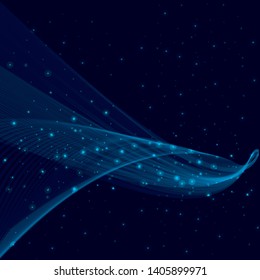 Dark blue abstract background, blue waves