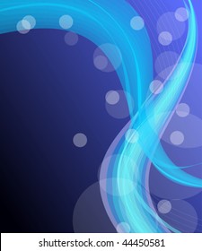 dark blue abstract background with wavy lines and glares