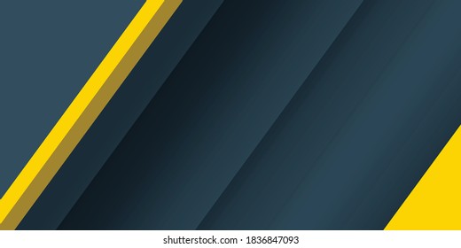Dark blue abstract background with yellow line decoration. Modern corporate concept vector design for presentation background and more