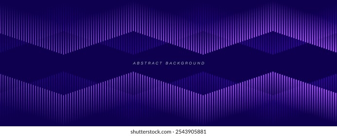 Fondo abstracto azul oscuro. Patrón de líneas en zigzag. Gráfico de líneas dinámicas púrpura moderno. Estilo futurista. Traje para el cartel, Anuncio, Sitio web, volante, cubierta, negocio, folleto